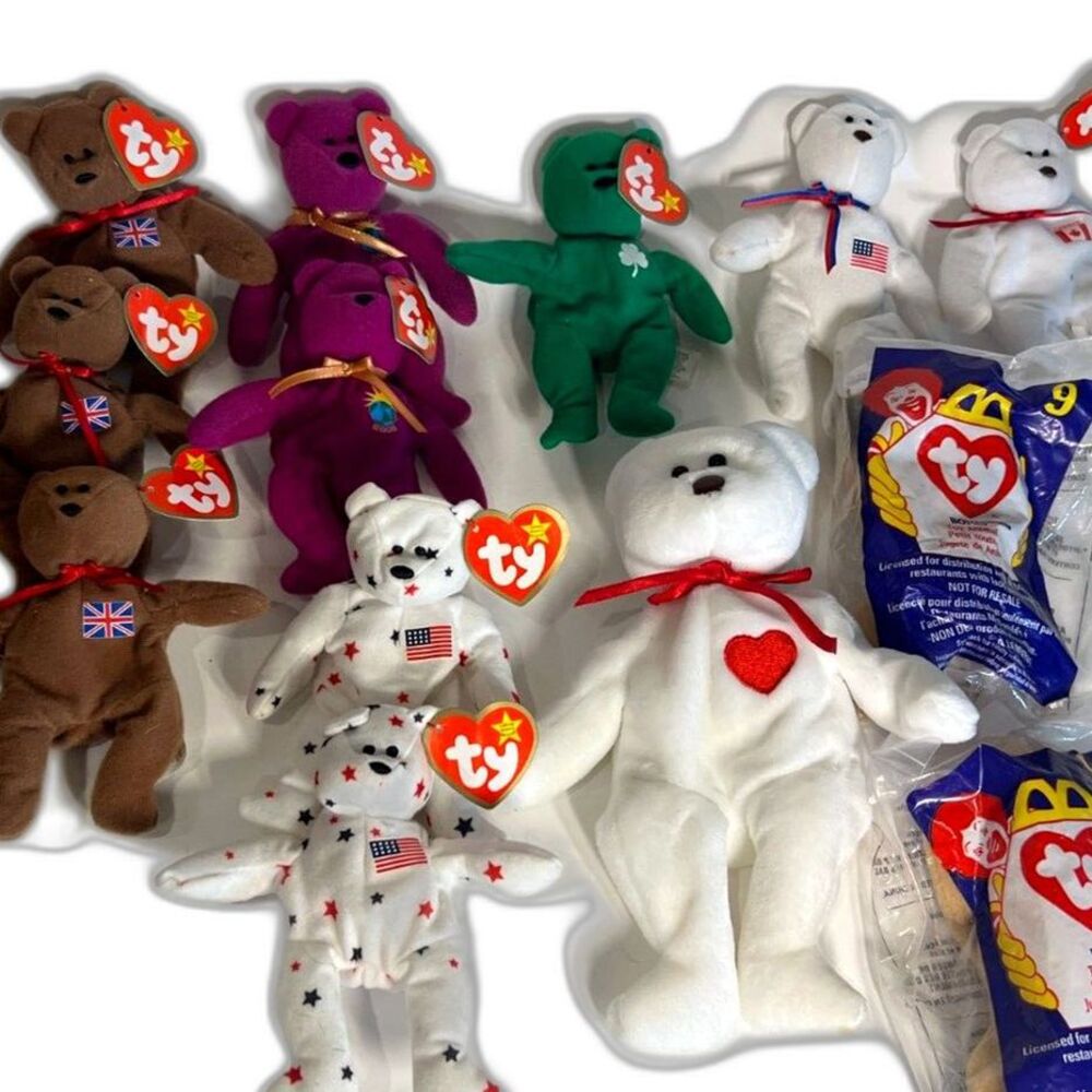 Vintage Teenie Beanies McDonalds TY Beanie Babies Stuffed Animals - Lot of 12